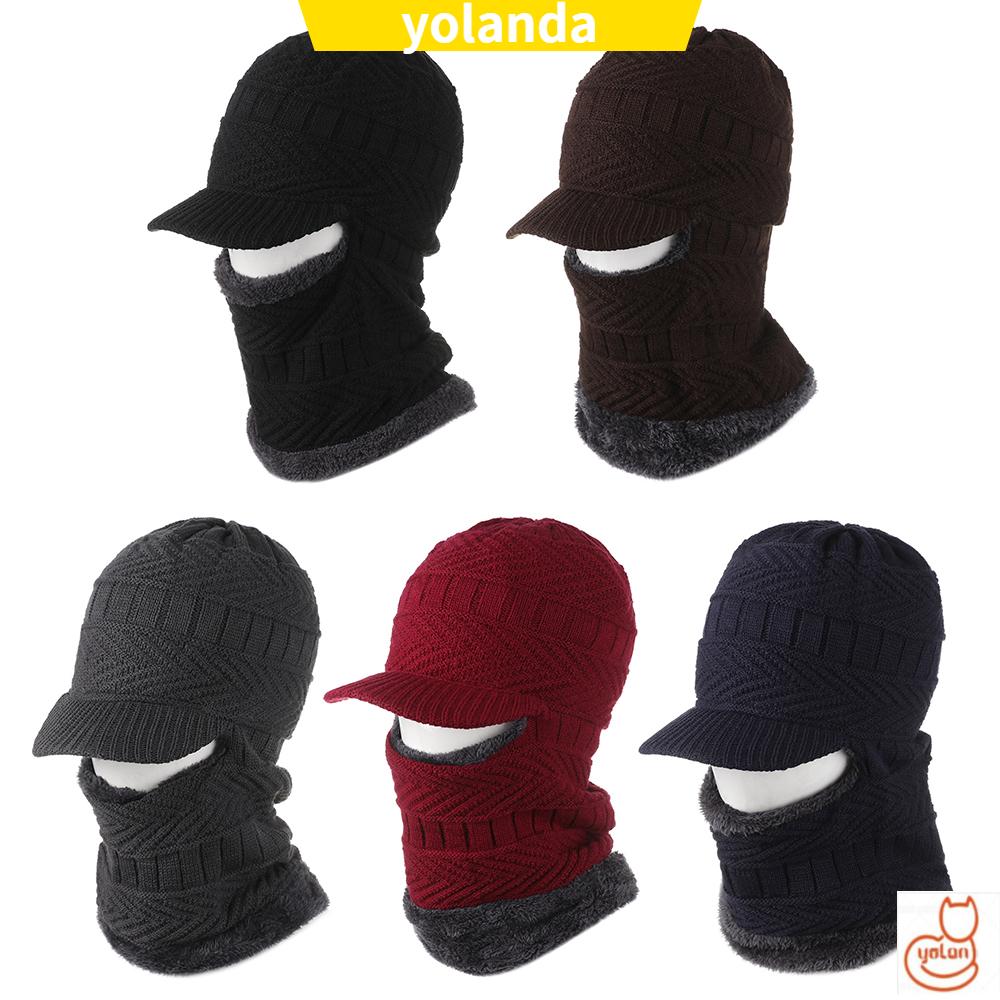 Mũ trùm đầu che mặt mùa đông len dệt kim ấm áp thời trang