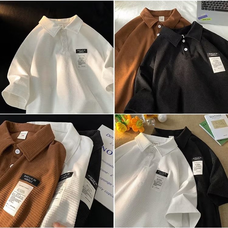 Áo Thun Polo Nam Dáng Rộng Phong Cách Hàn Quốc Đơn Giản Chất Lượng Cao Cho áo polo nam form rộng unisex áo thun polo áo thun có cổ nữ
