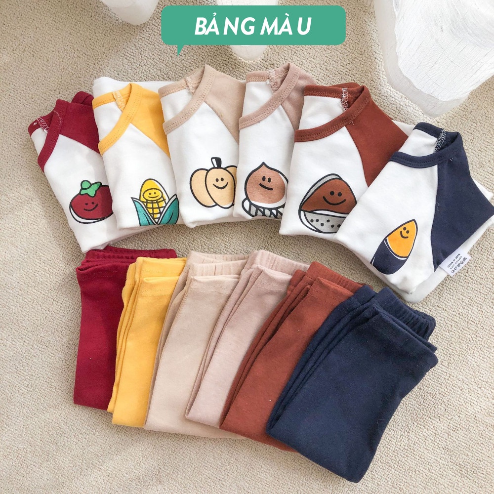 (6 màu) Bộ Dài Tay Thu Đông Cho Bé Trai/Gái Chất Cotton Mềm Mịn Mã BN - 07(Ảnh thật)