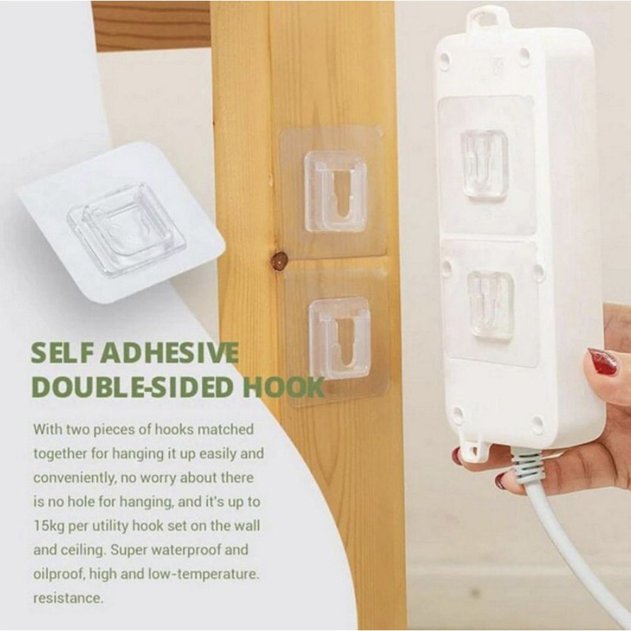 Set 50 Móc Dán Tường Hai Mặt Trong Suốt Cho Nam Nữ