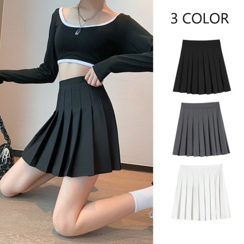 Chân váy NZN dáng chữ A lưng cao màu trơn phong cách Hàn Quốc xinh xắn thời trang