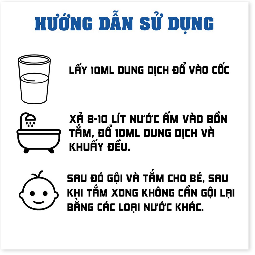 Nước tắm thảo dược trẻ em Rosabela - Ngăn ngừa rôm sảy, mẫn ngứa, hăm tả