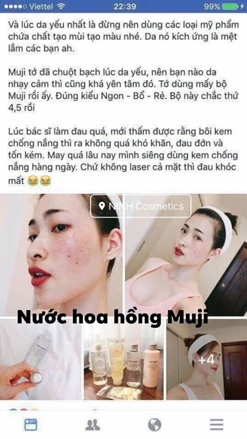 NƯỚC HOA HỒNG MUJI - HÀNG NHẬT NỘI ĐỊA