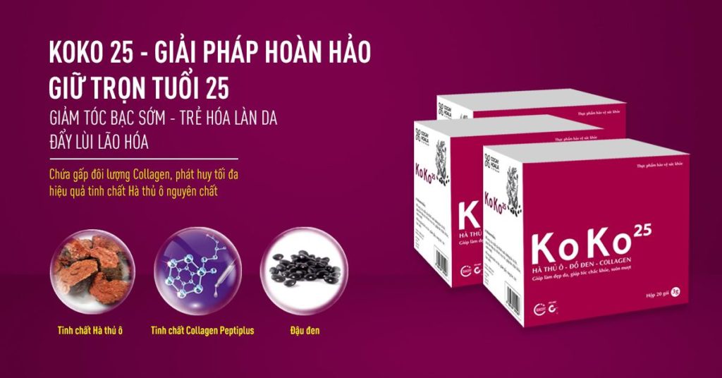 (CÓ QUÀ TẶNG) KoKo25 - Giảm tóc bạc sớm, trẻ hóa làn da /(KÈM QUÀ TẶNG)