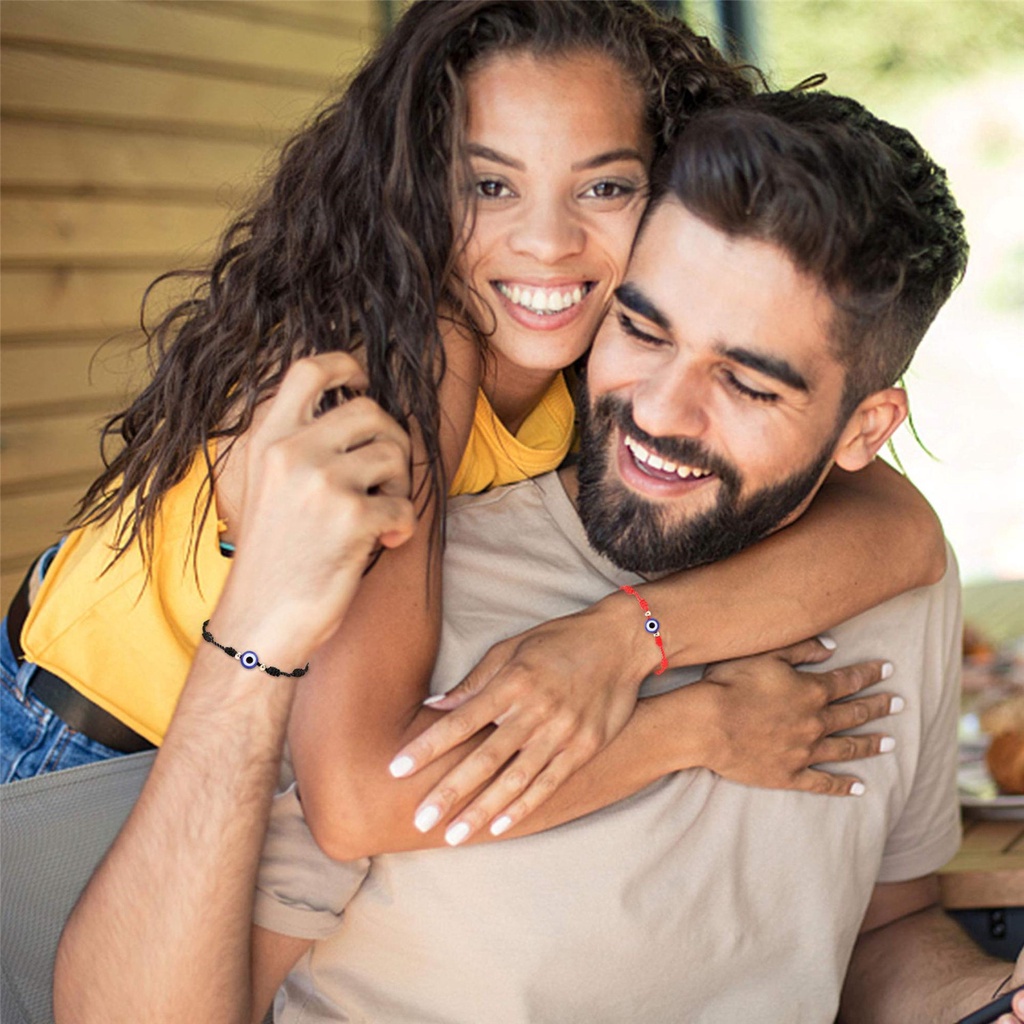 Vòng Đeo Tay May Mắn Màu Đỏ / Đen Hình Mắt Quỷ Thời Trang Dành Cho Nữ