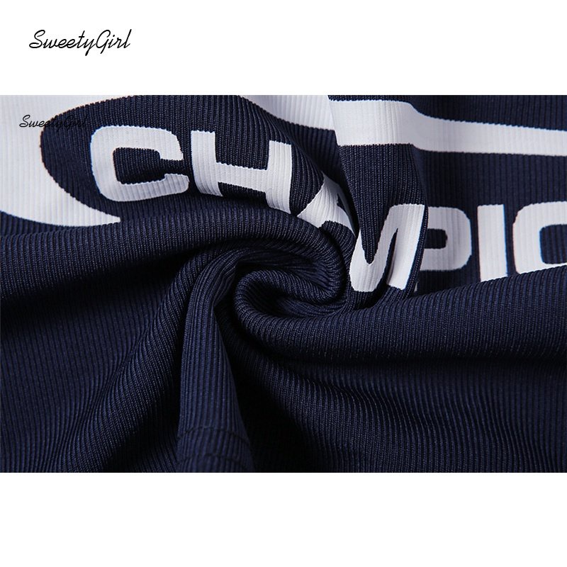 Áo Thun Tay Dài Cổ Tròn Ôm Eo In Chữ Phối Màu Tương Phản Thời Trang 2022 Cho Nữ