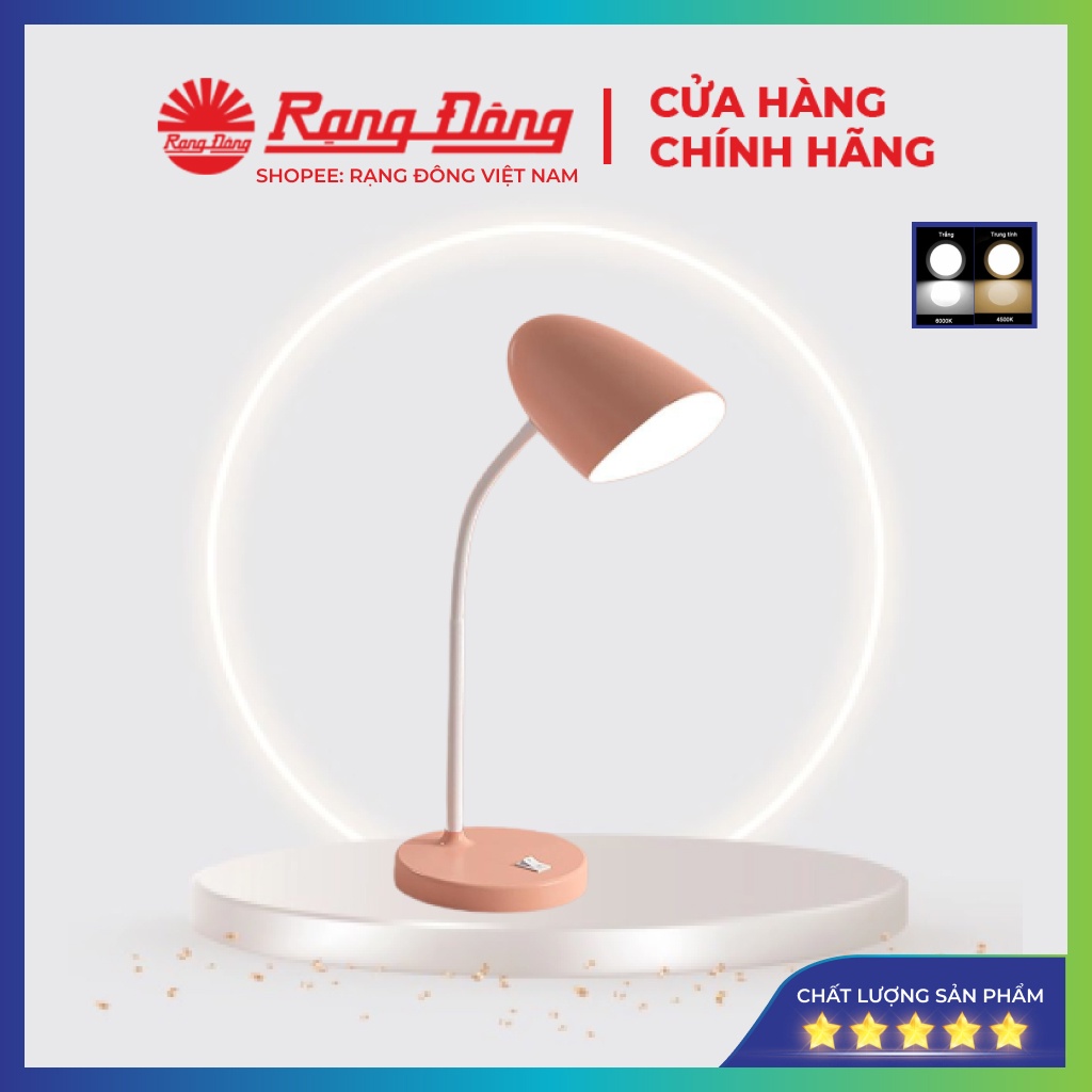 Đèn học Rạng Đông chống cận 6W, đèn học để bàn cho bé học sinh, phong cách hàn quốc, siêu sáng, Model RD-RL-38.LED