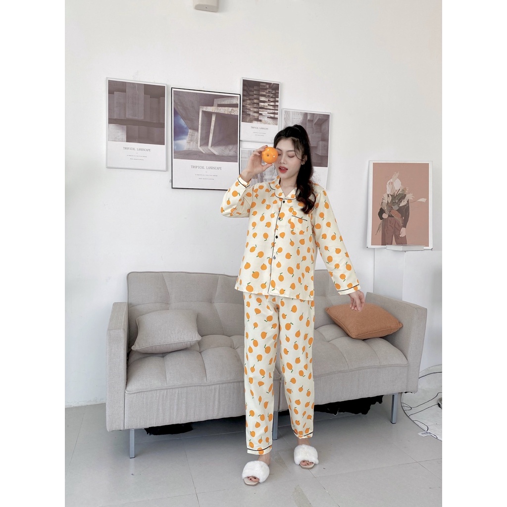 Đồ ngủ nữ mặc nhà pijama dài tay [XẢ HÀNG] HATIBO ở cữ sau sinh, bộ quần áo ngủ loại 1 mềm mát bigsize