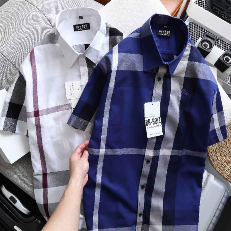 Áo sơ mi caro burberry tay ngắn cao cấp bigsize nam !