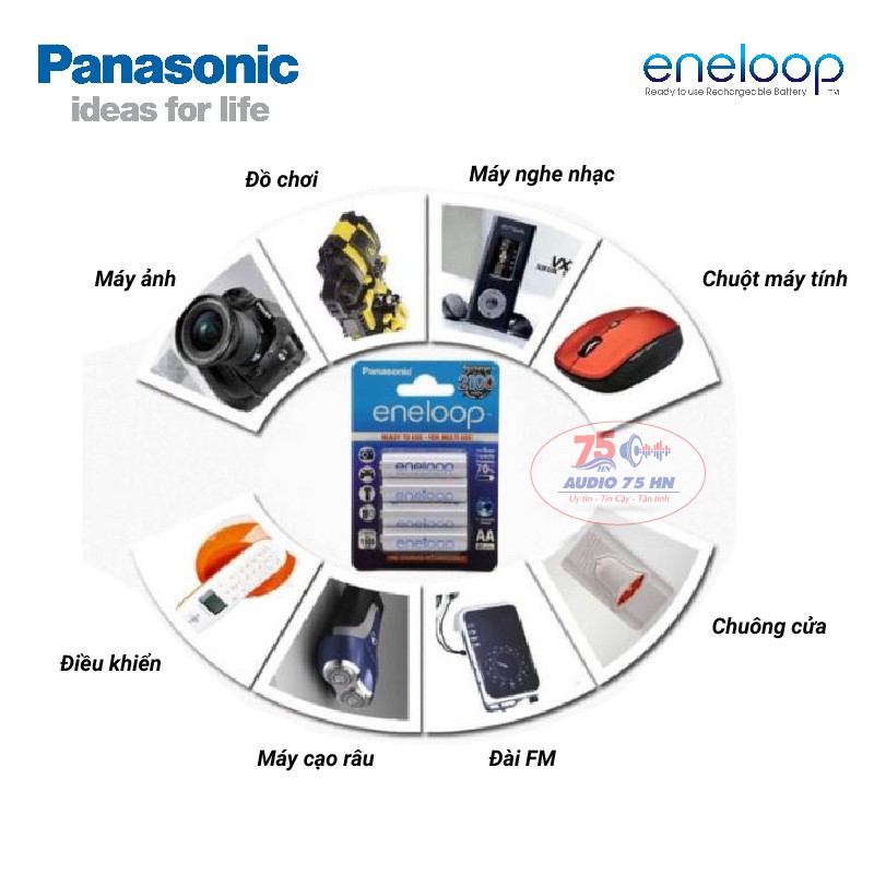 BỘ SẠC PIN ENELOOP PANASONIC BQ-CC51C và 04 PIN ENELOOP PANASONIC 1900mAh, MADE IN JAPAN