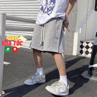 Quần short thun phối nút bấm