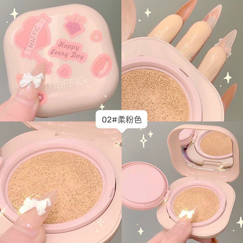 Phấn Nước Kiềm Dầu Cushion Maffick Tặng Kèm 1 Lõi Thay Thế.Chất Phấn mịn màng , độ bám cao.Tặng thêm 1 Chì kẻ mày. | BigBuy360 - bigbuy360.vn