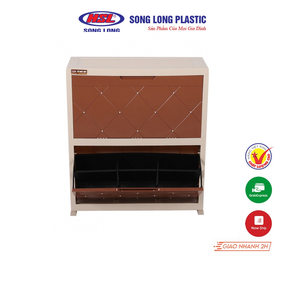 Tủ Giày Dép Cao Cấp 2 Tầng Song Long Plastic - Xếp Gọn 12 Đôi Giầy Dép