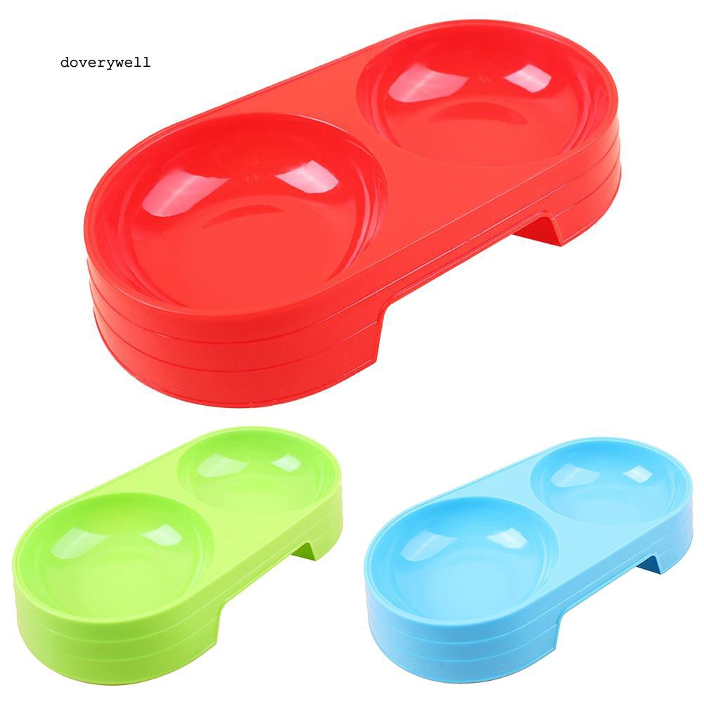 Bát nhựa hai ngăn đựng thức ăn / nước uống dành cho thú cưng