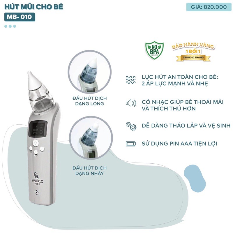 Máy Hút Mũi Cao Cấp Moaz Bebe - Mb010