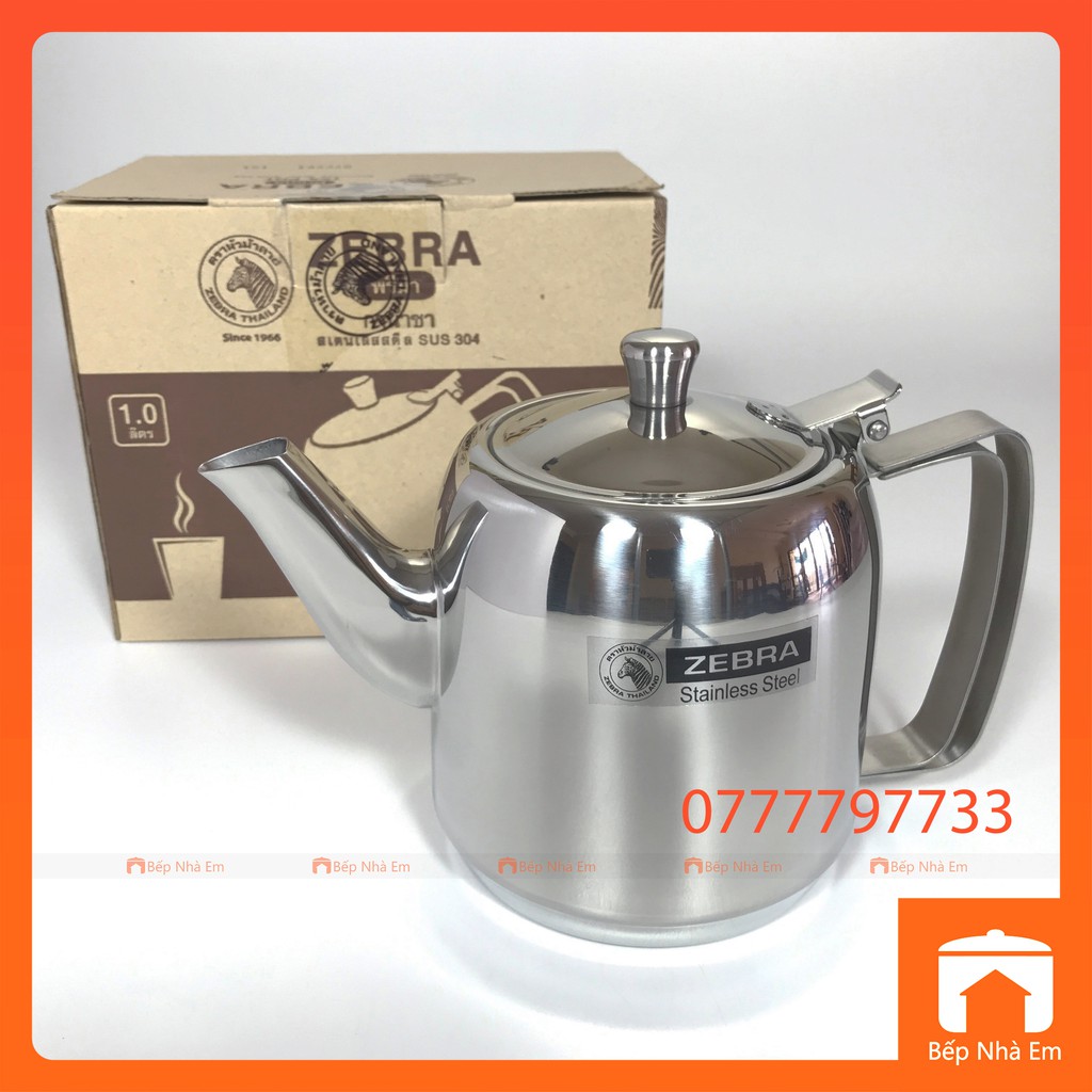 Bình Trà Inox 304 ZEBRA Có Lưới Lọc 1.0L - 113404 - Hàng Nhập Khẩu Thái Lan