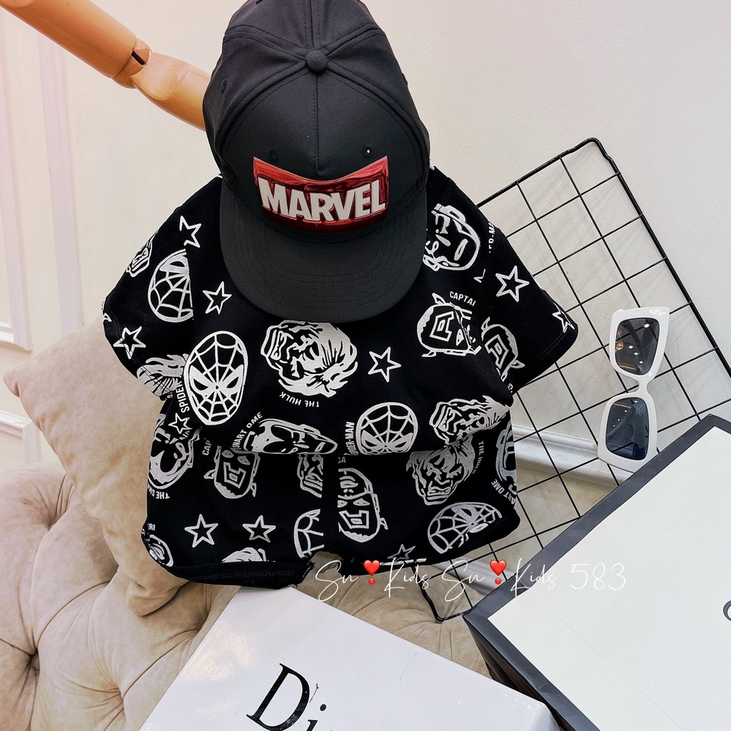 Bộ cộc tay cho bé trai , bộ quần áo cộc tay chất cotton Marvel cho bé trai