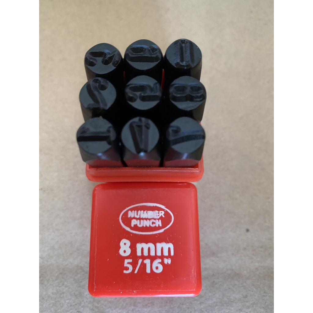 Bộ đóng chữ và số 6- 8mm, chất liệu thép, đóng trên kim loại