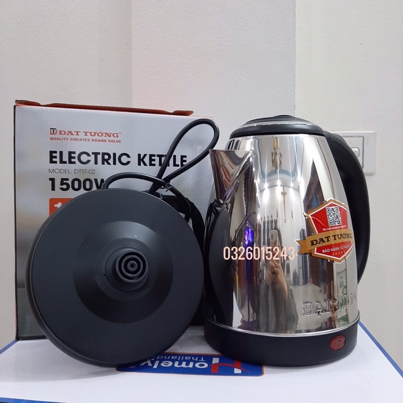Ấm Siêu Tốc 1.8L ĐẠT TƯỜNG DTST02 / DTST03 - Hàng Chính Hãng, Bảo Hành 12 Tháng