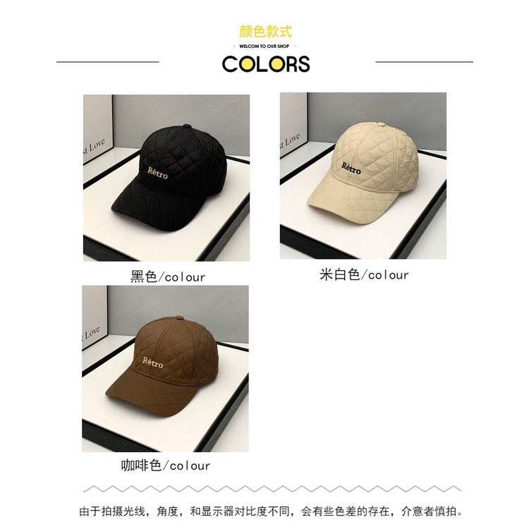 Mũ Lưỡi Trai Màu Đen Thêu Chữ Đơn Giản Thời Trang Thu Đông Phong Cách Hàn Quốc Cho Cặp Đôi