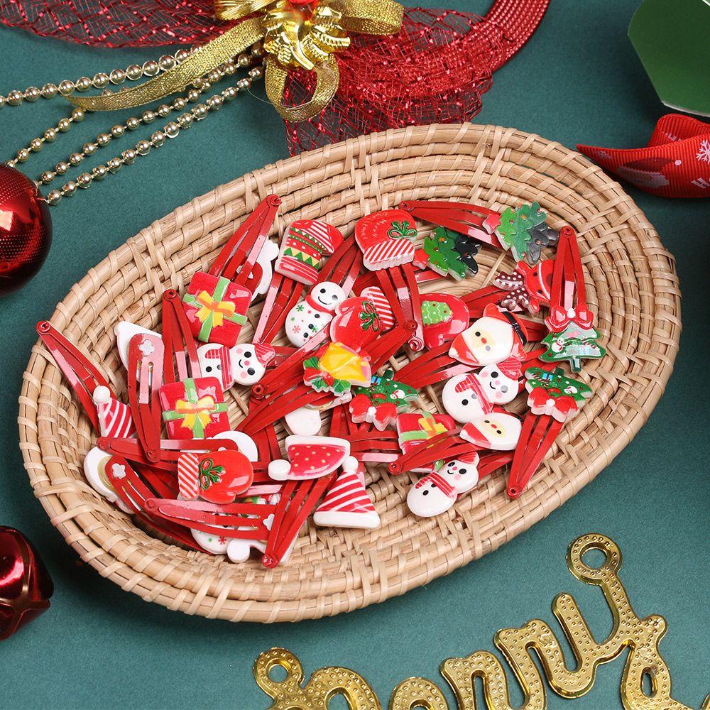 Bộ 1 / 5 / 10 Kẹp Tóc Họa Tiết Ông Già Noel Hoạt Hình Dễ Thương Cho Bé