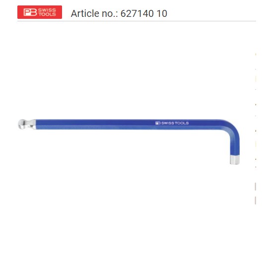 Lục giác dài PB Swiss Tools size 10 627140 (PB 212.L 10 BL)