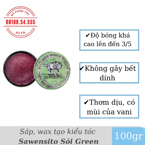 COMBO gôm sáp THE PRO LOCK + Wax Sawensito Sói Xanh Green Pomade tạo kiểu giữ nếp cho tóc. HÀNG CHÍNH HÃNG