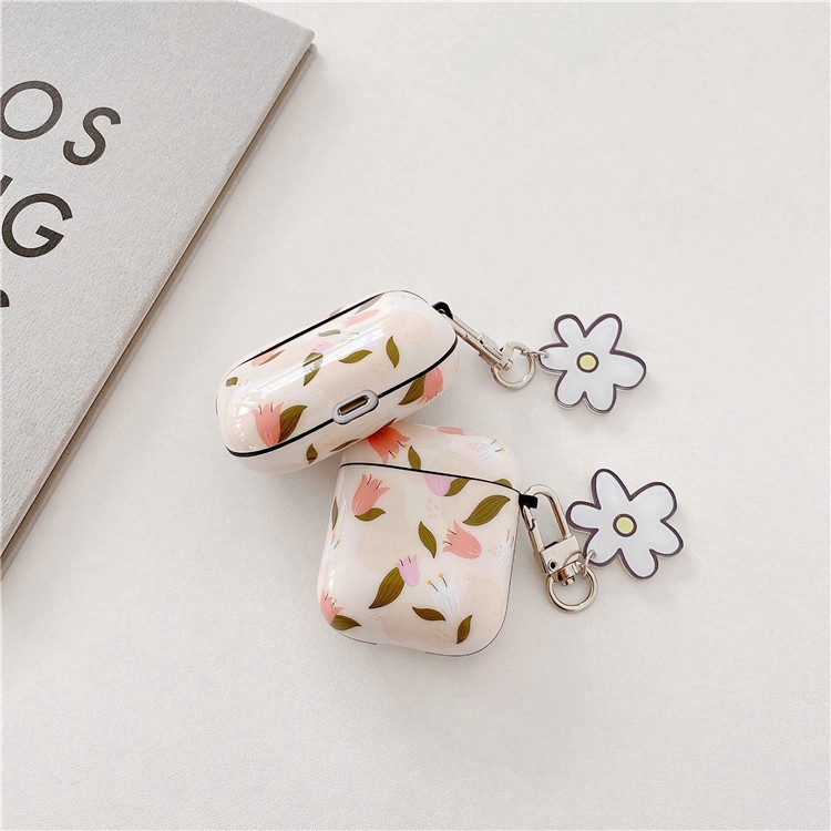 Vỏ bảo vệ cho hộp sạc tai nghe Airpods 1 / 2 họa tiết hoa tulip đáng yêu