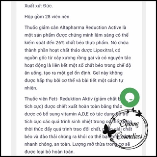 Sản phẩm giảm cân Altapharma của Đức