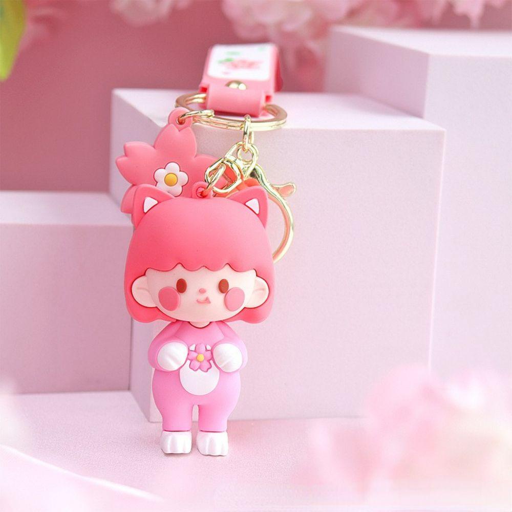 Móc Chìa Khóa Xe Hơi Họa Tiết Hoa Anh Đào Hoạt Hình Sáng Tạo