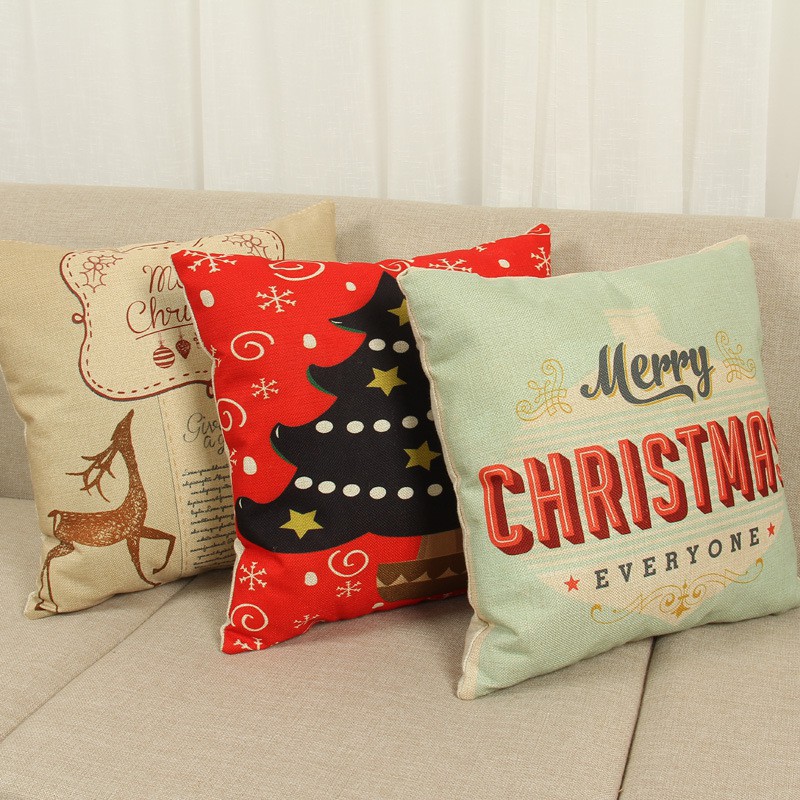 Cushion Case Christmas Series Cotton linen pillow cover Good ranchotion