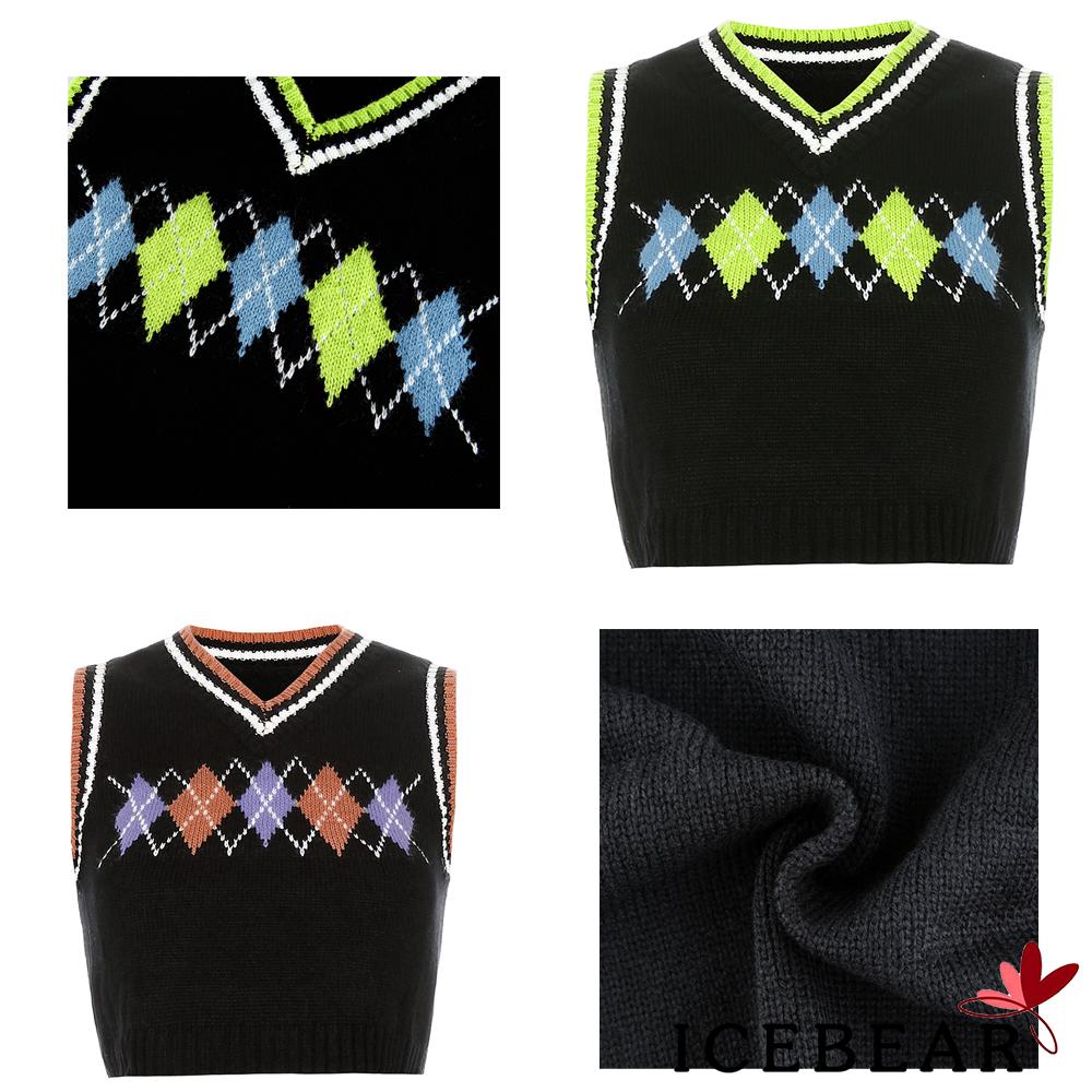 Áo dệt kim không tay cổ chữ v nhiều màu tùy chọn thời trang cho nữ