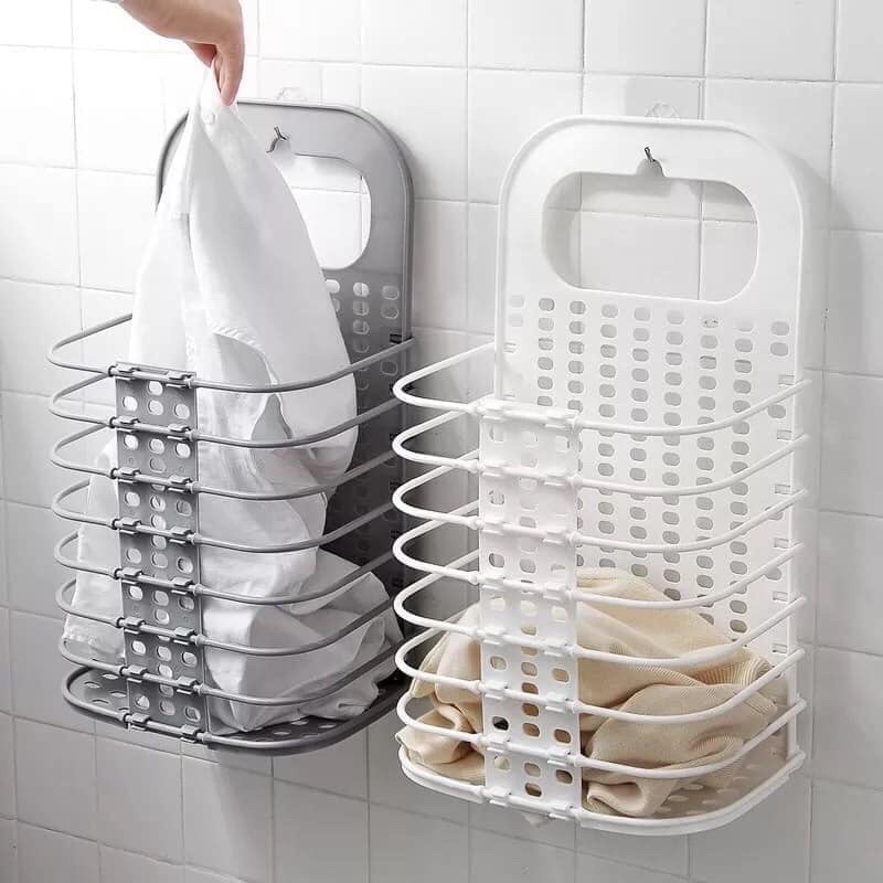 Giỏ treo tường đa năng, gấp gọn Việt Nhật. Giỏ đồ thông minh.(Tặng kèm 01 Móc Dính)3379
