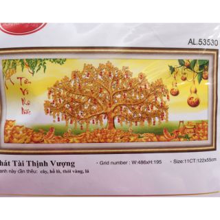 Tranh thêu 3d cây tiền 53530