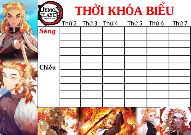 Thời khoá biểu viêm trụ rengoku kyoujurou