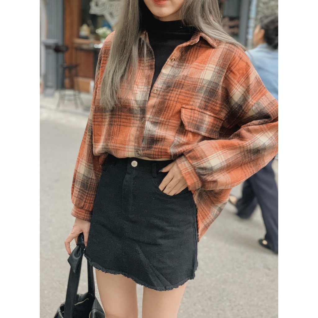 [Mã WASKT304 giảm 15% tối đa 30K đơn 99K] Áo sơ mi kẻ túi ngực SA398 1994closet | BigBuy360 - bigbuy360.vn