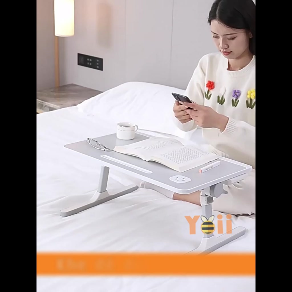 Bàn học gấp gọn thông minh cao cấp, bàn làm việc nhỏ gọn, tích hợp 4 cổng sạc usb, khe cắm ipad, tặng phụ kiện đèn quạt | BigBuy360 - bigbuy360.vn