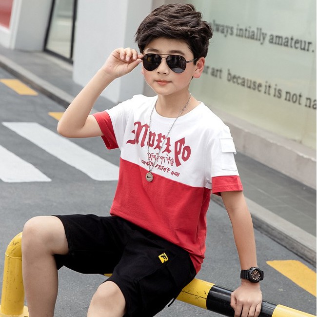 [35Kg - 75Kg] Bộ Thể Thao Cotton Nam Đẹp Bộ Mặc Nhà Mùa Hè Tay Ngắn Không Cổ | BigBuy360 - bigbuy360.vn