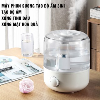 Máy Tạo Độ Ẩm 3 In 1 Khuếch Tán Tinh Dầu, Xông Hơi Mặt Hoa Quả, Phun Sương Tạo Độ Ẩm