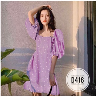 Bigsize Đầm hoa cúc tím D416