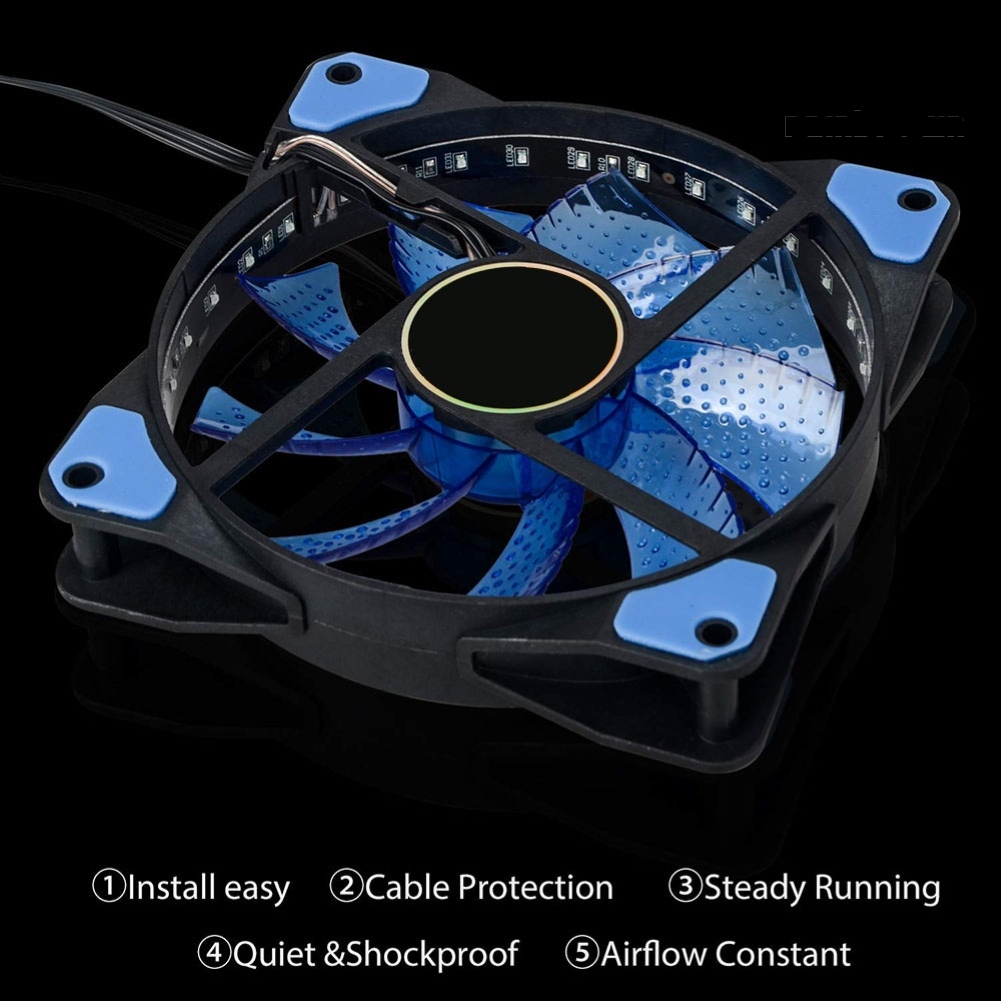 Ultra Mute 12cm 33 LEDs RGB Light Cooling Fan Heatsink for Computer PC Case /RXDN/