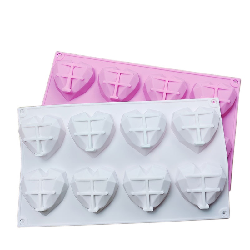 SG - Khuôn silicon đổ rau câu socola làm bánh hình trái tim kim cương 3d