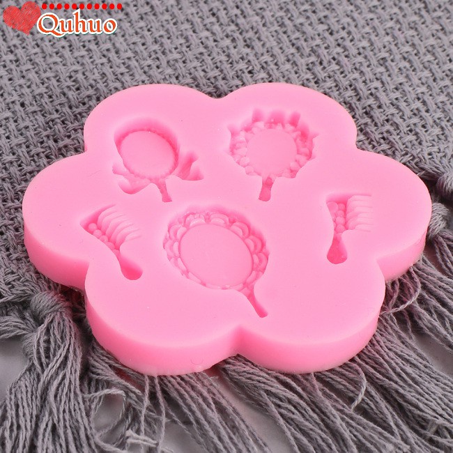 Baking Cake Decoration DIY Tool Clay Mould Comb Silicone Makeup Fondant Mold Mirror Cake