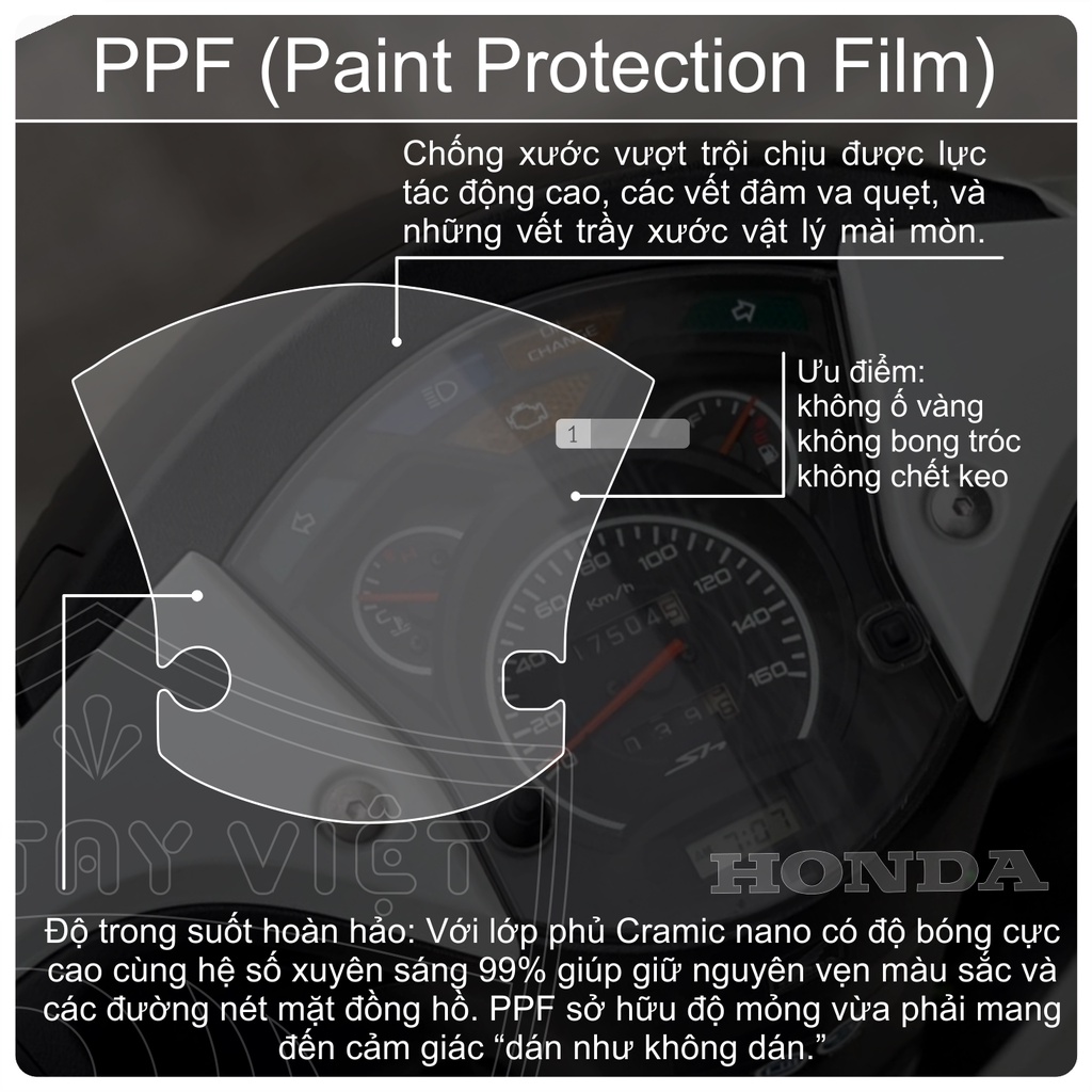 SH Ý | Miếng dán bảo vệ HONDA SH Ý chống trầy xước mặt đồng hồ HONDA SH Ý