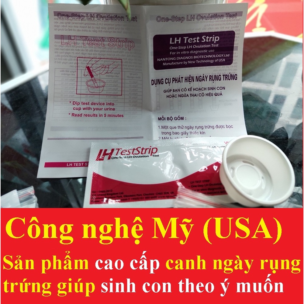 (che tên) que thử ngày rụng trứng teststrip công nghệ USA thế hệ mới