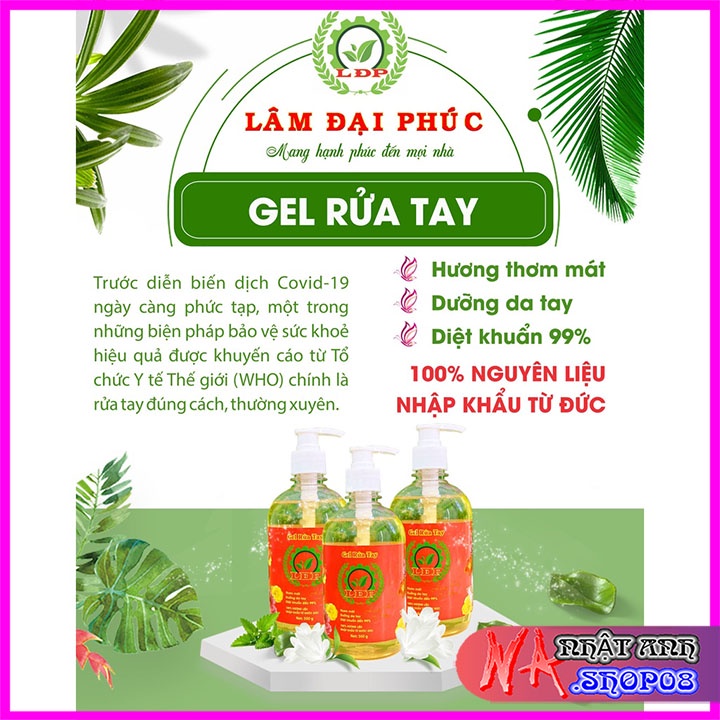Nước rửa tay 500g, Gel, Nước rửa tay khô 350ml LÂM ĐẠI PHÚC- Rửa tay sạch, Diệt khuẩn, Vệ sinh, Tiện ích | BigBuy360 - bigbuy360.vn