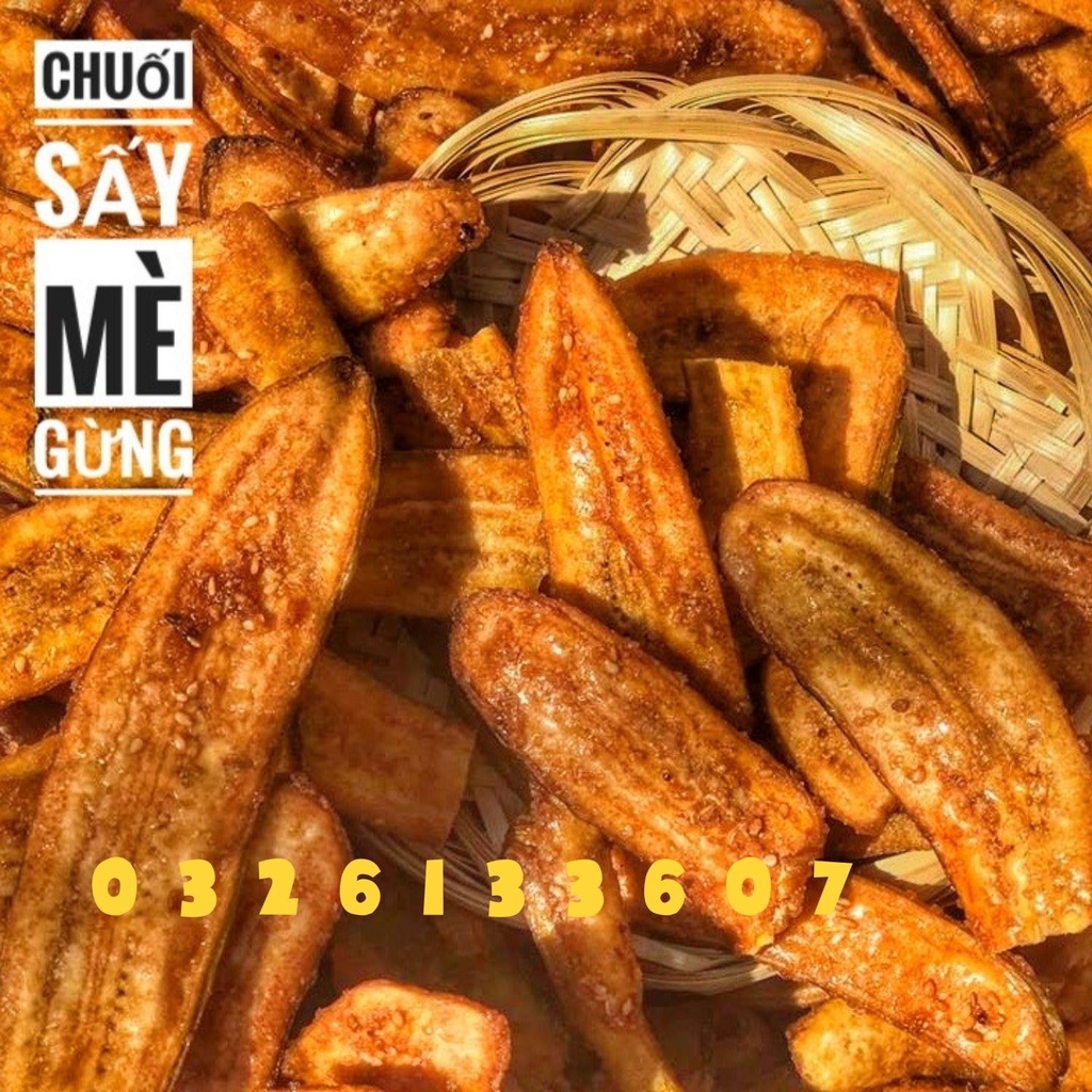 500G CHUỐI SẤY MÈ - THƠM GIÒN NGON RẺ CHẤT LƯỢNG - 300G / 500G, đồ ăn vặt