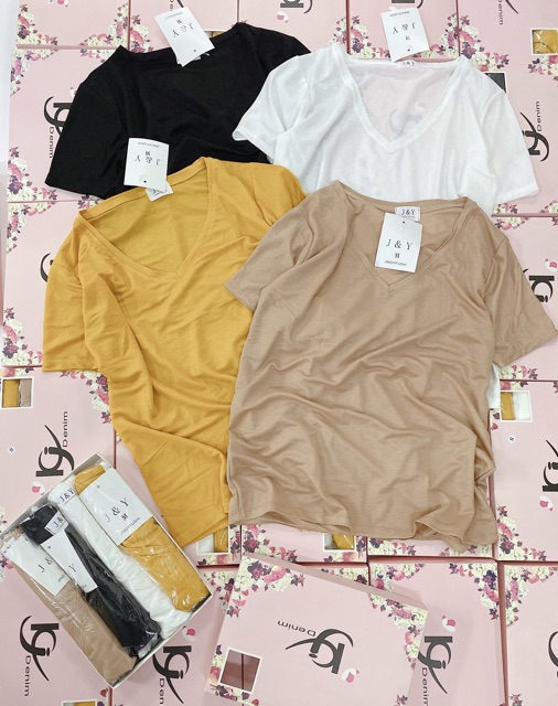 HỘP 4 ÁO PHÔNG GIẤY CỔ TIM SIÊU HOT NỮ A04 | BigBuy360 - bigbuy360.vn