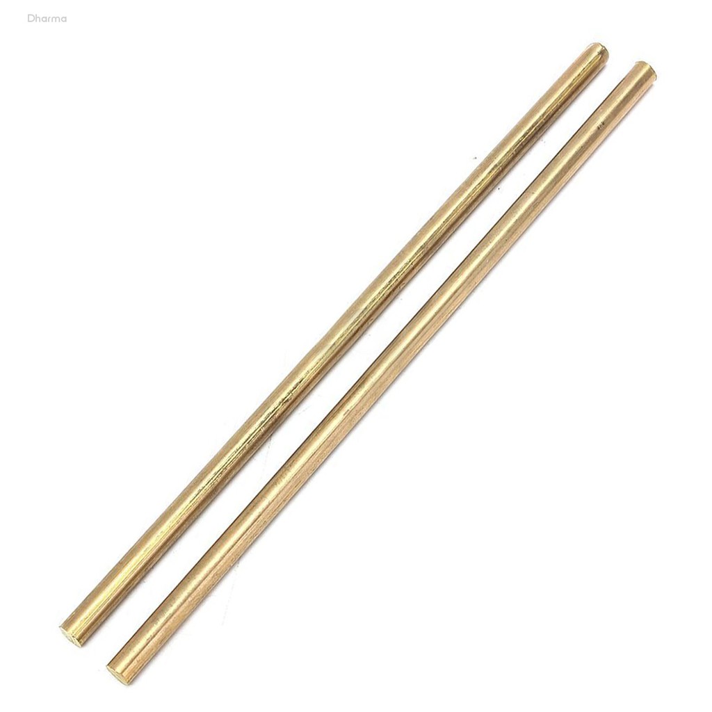 Set 2 thanh đồng thau tròn 5mm x 150mm 1/4" đa năng tiện lợi