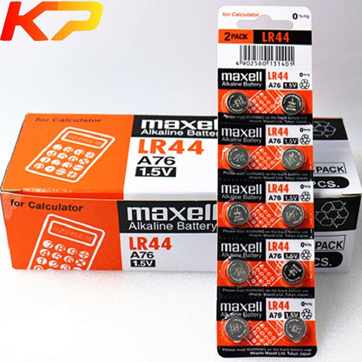 Pin LR44/AG13/A76 maxell alkaline 1.5v - vỉ 10 viên